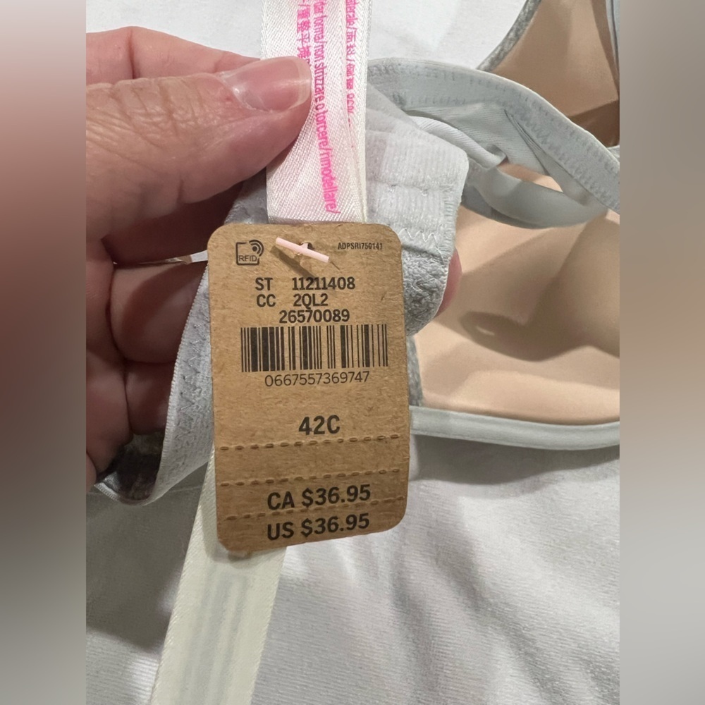 PINK VS Victoria Secret bra light grey gray lightest lined 42C - Picture 3 of 6